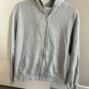 Brandy Melville Gray Zip-Up Hoodie